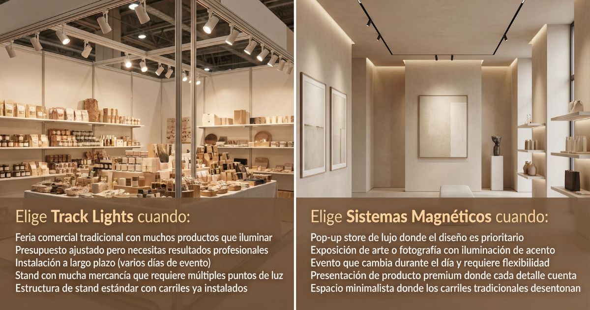 Comparativa visual de ambos sistemas de iluminación para eventos